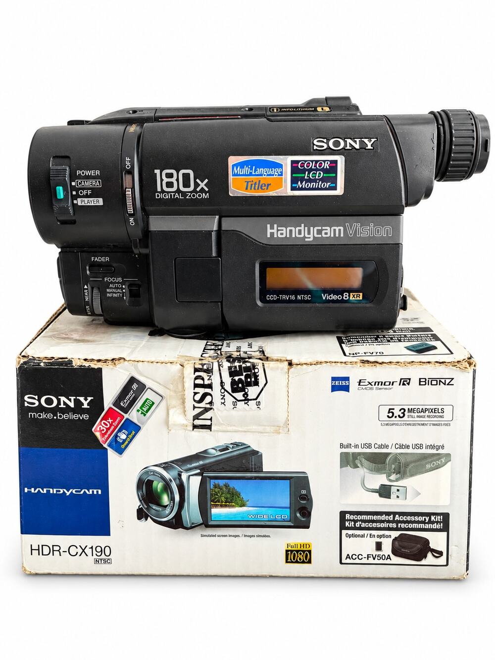 Sony CCD-TRV16 Handycam Vision Video8 XR Camcorder NightShot Charger Bundle